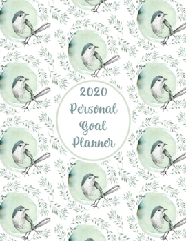 Paperback 2020 Personal Goal Planner: Productivity & Goal Setting Workbook Organizer, Birds & Ferns Pattern Book