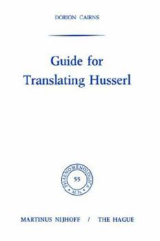 Paperback Guide for Translating Husserl Book