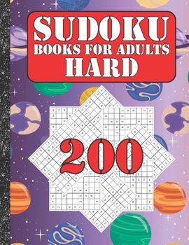 Sudoku books for adults hard: 200 Sudokus from hard with solutions for adults Gifts Sudoku hard book Galaxy Sky Lover adults ,kids
