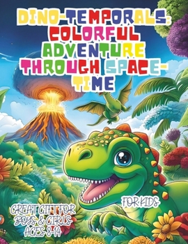Coloring book for kids Dino-Temporals: Colorful Adventure Through Space-Time