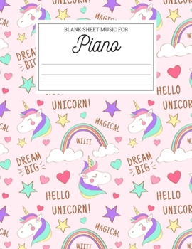Blank Sheet Music for Piano: Wide Staff Music Manuscript Paper for Piano Bracketed Staff Paper Clefs Notebook Blank Stave Sheet For Notes, Lyrics And ... Musicians, Students, Songwriting Book Journal