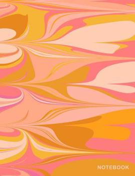 Notebook: Wide Ruled Primary Composition Book with Cute Abstract Marble Cover Design in Pink and Yellow