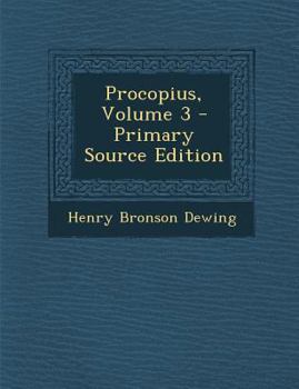 Paperback Procopius, Volume 3 - Primary Source Edition [Greek] Book