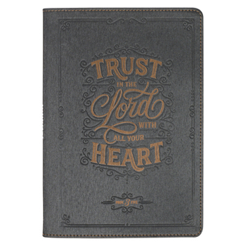Leather Bound Journal Classic Charcoal Trust in the Lord Prov. 3:5 Book