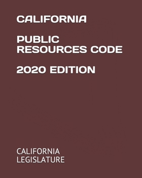 Paperback California Public Resources Code 2020 Edition Book