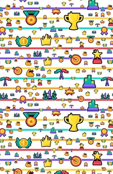 Lined Notebook A5 Size 110 Pages: Funny Ruled Journal. Cute Sport Player Coach Winner Award Trophy Ornament 04D Unique Student Teacher Blank ... Planner Great For Home School Office Writing