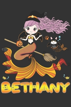 Bethany: Bethany Halloween Beautiful Mermaid Witch, Create An Emotional Moment For Bethany?, Show Bethany You Care With This Personal Custom Gift With Bethany's Very Own Planner Calendar Notebook Jour