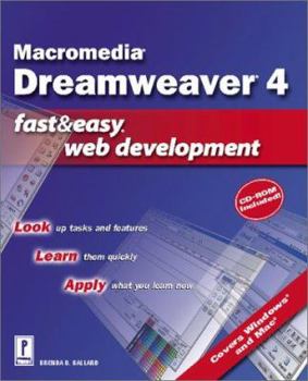 Paperback Macromedia Dreamweaver 4 Fast & Easy Web Development w/CD Book