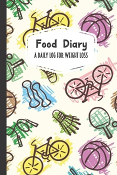 Food Diary A Daily Log for Weight Loss: Sports Themed 30 Day Detailed Tracker for Carbohydrates, Protein & Sugar Intake