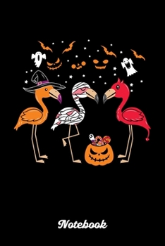 Paperback Notebook: Halloween Mummy Witch Devil Flamingo Gang. Ruled Composition Notebook to Take Notes at Work. Lined Bullet Point Diary, Book