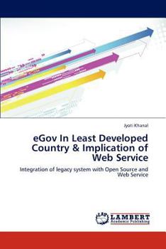 Paperback Egov in Least Developed Country & Implication of Web Service Book