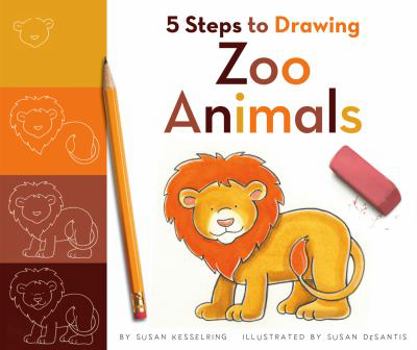 Library Binding 5 Steps to Drawing Zoo Animals Book