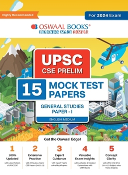 Oswaal UPSC CSE Prelims 15 Mock Test Papers General Studies Paper-1 For 2024 Exam