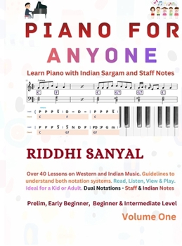 Hardcover Piano For Anyone: Learn Piano with Indian Sargam and Staff Notes Book