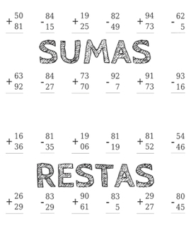 SUMAS Y RESTAS