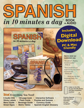 Audio CD Spanish in 10 Minutes a Day Book + Audio: Foreign Language Course for Beginning and Advanced Study. Includes 10 Minutes a Day Workbook, Audio Cds, Sof Book