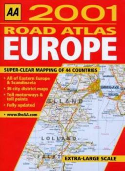 Hardcover AA Road Atlas Europe 2001 (AA Road Atlases) Book