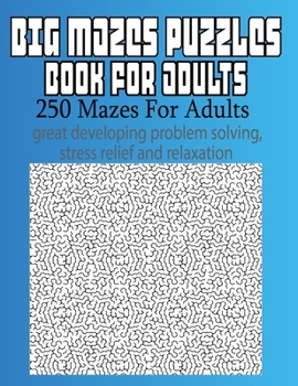 Paperback Big Mazes Puzzles Book For Adults: 250 Mazes For Adults - Great for Developing Problem Solving, stress relief and Relaxation Book