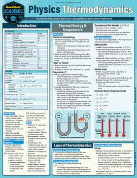 Misc. Physics - Thermodynamics: A Quickstudy Laminated Reference Guide Book
