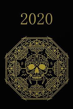 2020: Agenda semainier 2020 - Calendrier des semaines 2020 - Turquoise pointill� - Or noir, Cr�ne