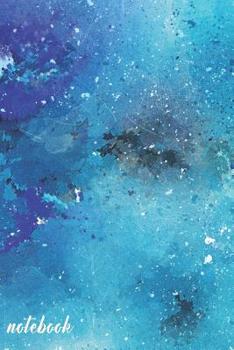 Notebook: Wide Ruled Composition Notebook : Distressed Shades of Blue & White Paperback Cover