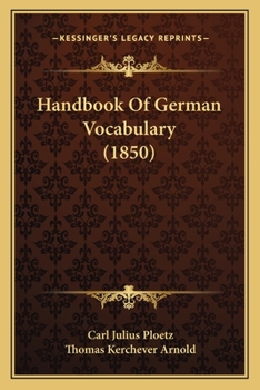 Paperback Handbook Of German Vocabulary (1850) Book
