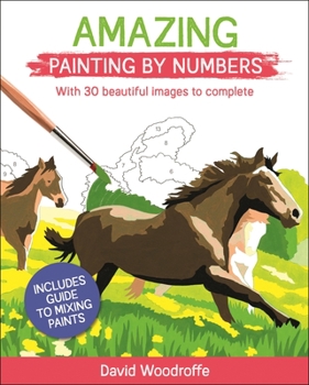 Paperback Amazing Painting by Numbers: With 30 Beautiful Images to Complete. Includes Guide to Mixing Paints Book