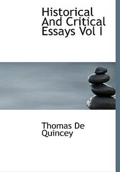 Hardcover Historical and Critical Essays Vol I Book