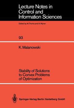 Paperback Stability of Solutions to Convex Problems of Optimization Book