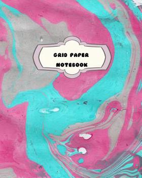 Paperback Grid Paper Notebook: Pink and Teal Marble Swirl Theme-Student Graph Book 2 squares per inch-8 x 10" Book