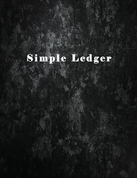 Ledger Simple: Log Tracker Recording Debits and Credit Cash Book Accounts Bookkeeping Journal for Business Design glossy Cover Black Color Vintage Background