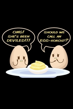 Notebook: Deviled Eggs Funny Joke Evil Egg Dish Party Potluck Food Black Lined Journal Writing Diary - 120 Pages 6 x 9
