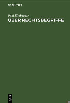 Hardcover Über Rechtsbegriffe [German] Book