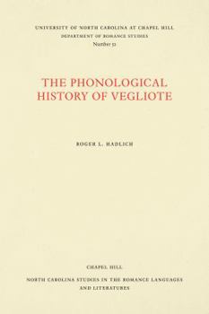 Paperback The Phonological History of Vegliote Book