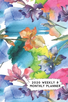 Paperback 2020 Weekly & Monthly Planner: Watercolor Canna Lily Flowers Calendar & Journal Book