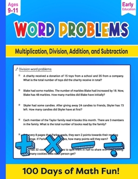 Paperback Math Word Problems: Multiplication, Division, Addition, and Subtraction Book