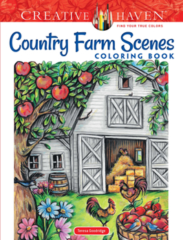 Paperback Creative Haven Country Farm Scenes Coloring Book