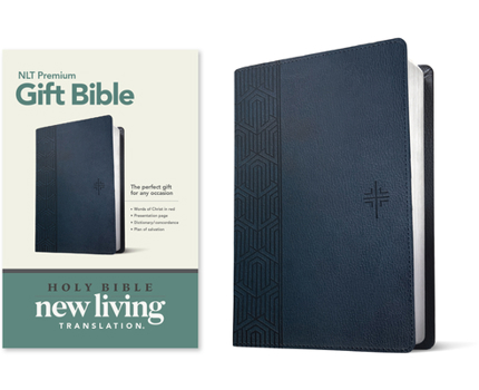 Imitation Leather Premium Gift Bible NLT (Red Letter, Leatherlike, Blue) Book