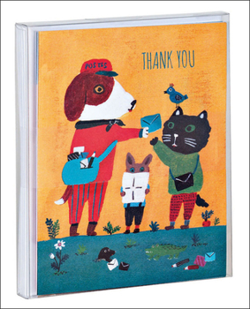 Doggy Thank You Notecard Set in portable acetate box, blank thank you notes with foil accent