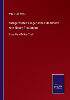 Kurzgefasstes exegetisches Handbuch zum Neuen Testament: Erster Band Dritter Theil