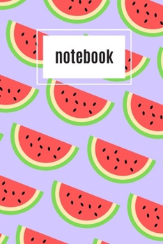 Paperback Watermelon print purple notebook: novelty watermelon notebook 6"x9" Book