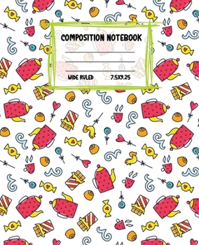 Paperback Composition Notebook Wide Ruled: Size 7.5 " x 9.25 " - Pretty Colourful Workbook for Little Princesses Girls Kids Teens Students for School Home Colle Book