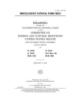Miscellaneous national parks bills