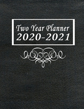 Paperback Two Year Planner 2020-2021: Black Monthly Planner 8.5 x 11 Book