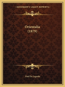 Paperback Orientalia (1879) [German] Book