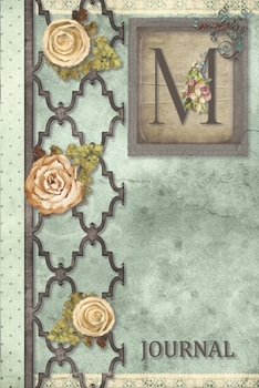 Paperback M Journal: Vintage Shabby Roses Journal, personalized monogram initial M blank lined notebook - Decorated interior pages Book