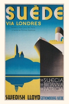 Paperback Vintage Journal Swedish Cruise Ships Travel Poster Book