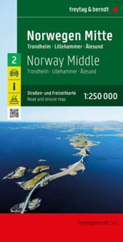Map Norway center, road and leisure map 1:250,000 Book