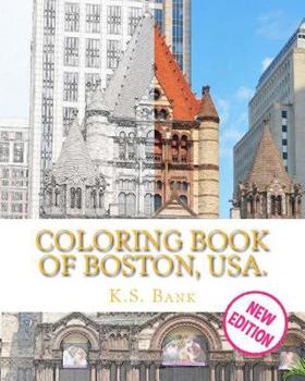Paperback Coloring Book of Boston, USA. New Edition. Book