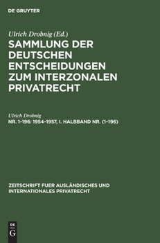 Hardcover 1954–1957, I. Halbband Nr. (1–196) (Zeitschrift fuer ausländisches und internationales Privatrecht) (German Edition) [German] Book